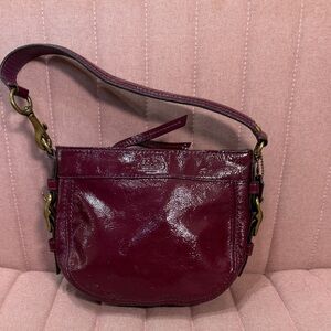 Coach  Burgundy patent Leather Shoulder Bag